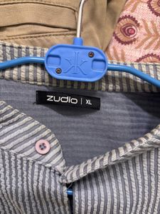 Zudio Striped Mandarin Neck Shirt