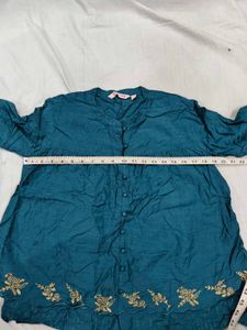 Elegant Teal Embroidered Top