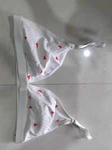 White Bra and Panty Set with Hearts