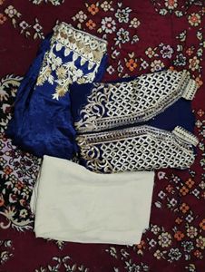 Elegant Blue Embroidered Ethnic Gown
