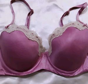 Pink Bra with Lace Detail