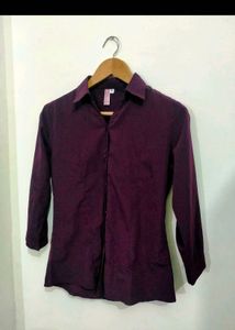 Classic Plum Button-Up Shirt