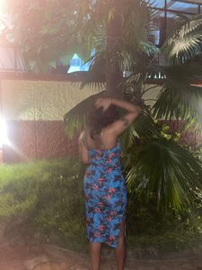 Chic Floral Cut-Out Midi Dress