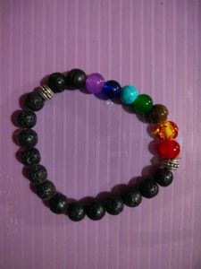 Chakra Stone &amp; Lava Beaded Bracelet Set