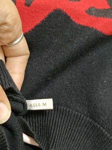 Cozy Black "I Found Myself" Heart Sweater