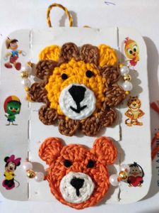 Cute Crochet Lion & Bear Charms