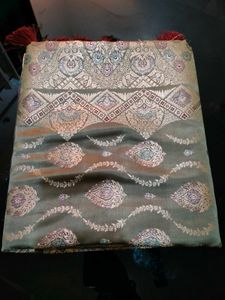 New Original premium Dusty green Satin Silk Saree