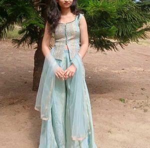 Elegant Blue sharara Set
