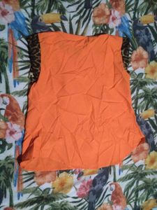 Vibrant Orange Sleeveless Top