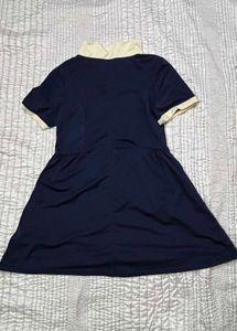 Navy Blue Collared Mini Dress