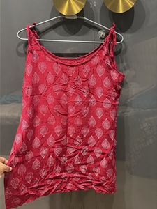 Boho Red Paisley Print Tank Top/Kurti