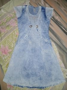 Cotton Denim Dress, Fit S&amp;M Both, Branded Dress