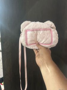 Cute Pink Teddy Bear Crossbody Bag
