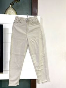 High-Waisted Beige Pants
