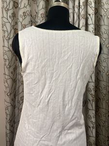 White Ribbed Sleeveless Camisole Top