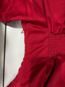 Chic Red V-Neck Flutter Sleeve Mini Dress