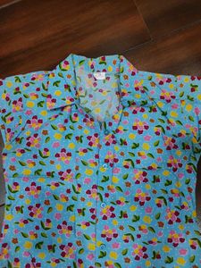 Blue Floral Print Shirt