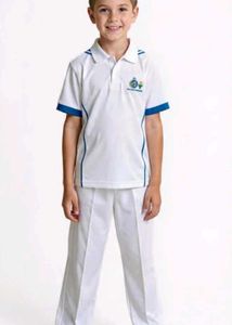Boy's White Cricket Jersey and Pants Set