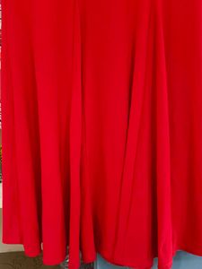 Vibrant Red Maxi Skirt Mermaid Pattern