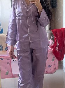 Satin Pajama Set - Lilac