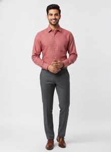 Men's Classic Red Button-Up Shirt