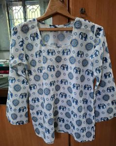 White Elephant Bell Sleeves Kurta