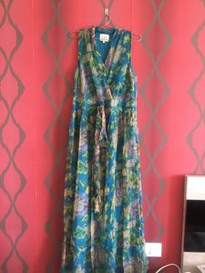 label Ritu Kumar floral Print halter gown/dress