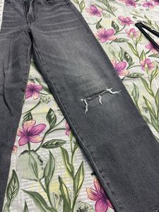 Levi's Grey Wash Wide Leg Jeans