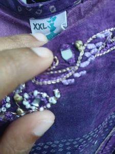 Vibrant Purple Bandhani Kurta