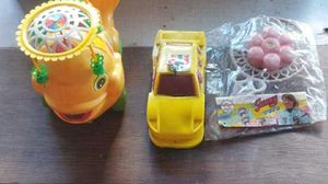 Lot of 3 Toy Vehicles and Rattles