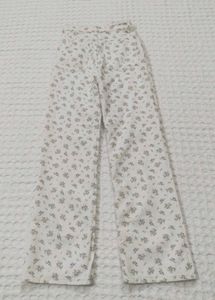 H&amp;M Floral Print Wide Leg Jeans