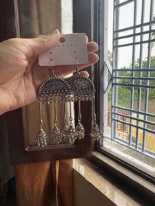 Peacock Feather Jhumka Earrings with other three