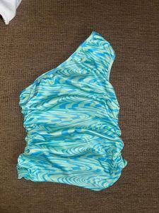 Abstract Print Off Shoulder Top