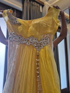 Elegant Yellow Embellished Gown