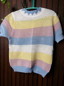 Colorful Striped Knit Top