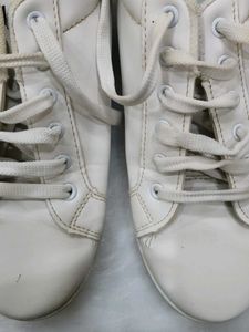 Classic White Lace-Up Sneakers