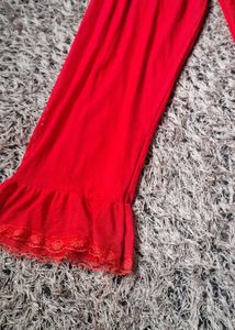 Red Ruffle Palazzos