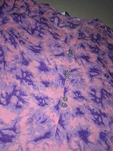Pink &amp; Purple Tie-Dye Kurta