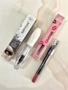 Shryoan Transparent Mascara and lip crayon