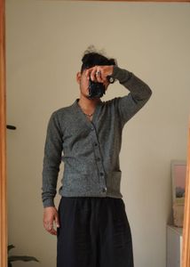 Uniqlo Gray Knit Cardigan Sweater