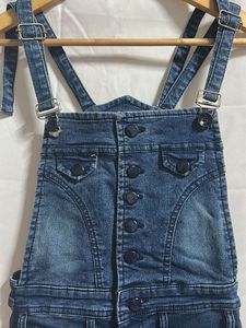 Distressed Denim Overalls