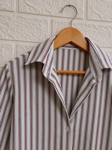 Fitted Striped Button-Up Shirt