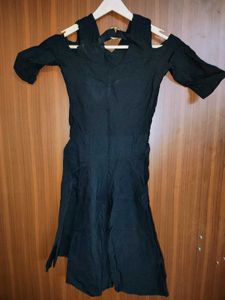 Chic Black Cold Shoulder Dress