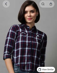 Classic Plaid Cropped Shirt