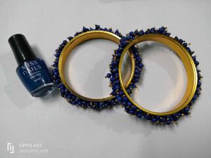 Blue Beaded Bangle