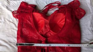 Vibrant Red Sequined Blouse