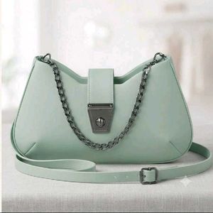 Mint Green Structured Satchel Bag