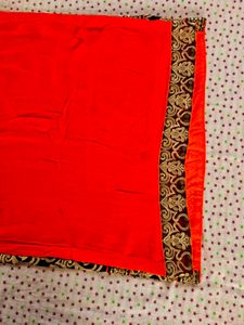 Elegant Black &amp; Orange Embroidered Kurta Set