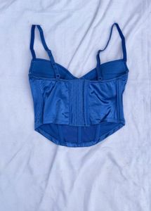 Blue Satin Corset top