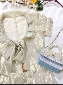 SHIMMERY ORGANZA TOP